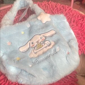 Sanrio Cinnamoroll Light Blue Furry Bag
